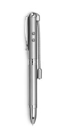 2-in-1 Matt Silver Ballpen, PDA Pen, LED Light