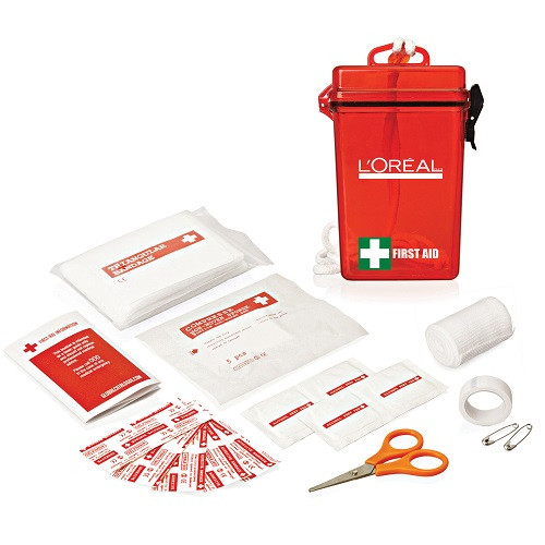 21pc Waterproof First Aid Kit - Red 