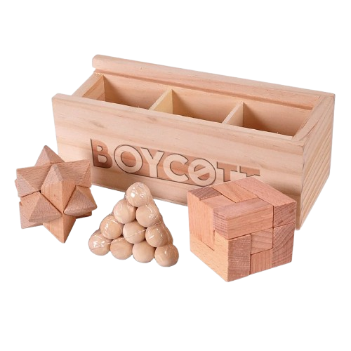 3 In 1 Wooden Puzzle Luban Lock