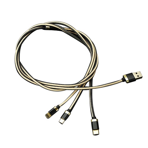 3 in 1 Braided Jean USB Cable 