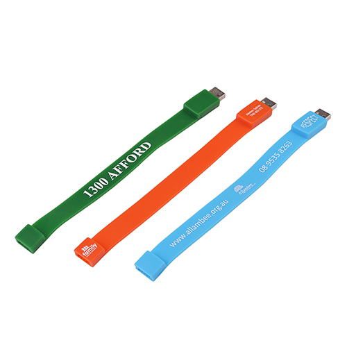 32GB Rectangular Silicone Wristband Flash Drive 