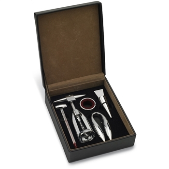 5 wine tools in PU box