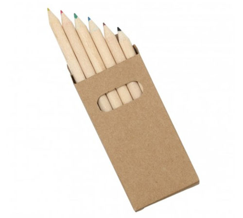 6 Pack Natural Wood Colouring Pencils