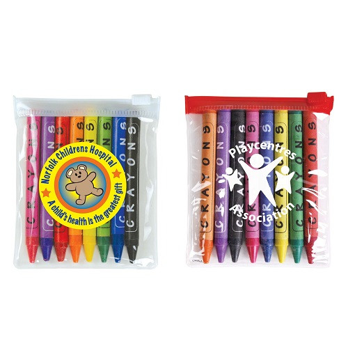 Assorted Colour Crayons In Zipper Pouch 