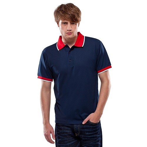 Men's Polo Tri-Colour Design Collar and Cuff