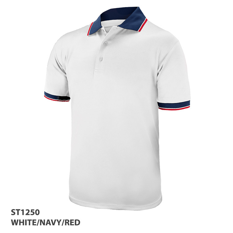 Men's Polo Tri-Colour Design Collar and Cuff 