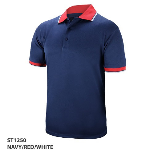 Men's Polo Tri-Colour Design Collar and Cuff 