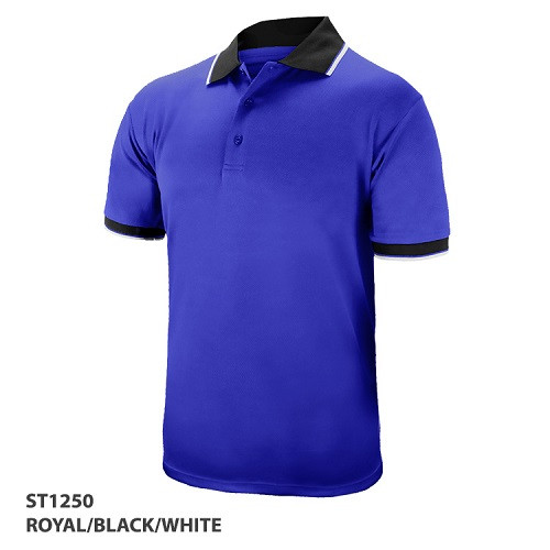 Men's Polo Tri-Colour Design Collar and Cuff 