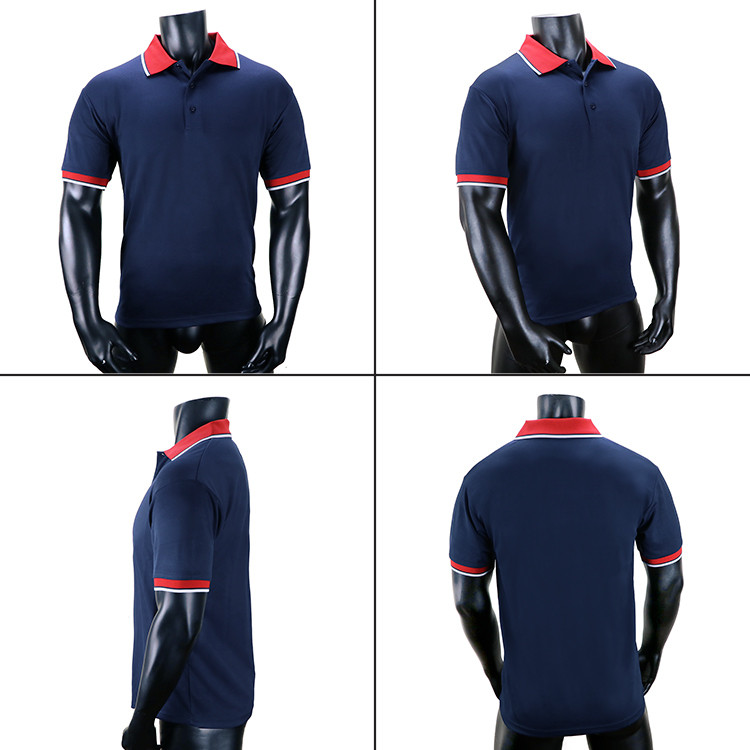 Men's Polo Tri-Colour Design Collar and Cuff 