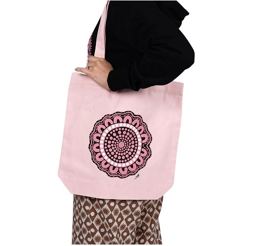 BOOBIE SISTA Pink Cotton Canvas Carry Bag 