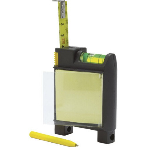 2m Tape Measure, Spirit Level, Memo Pad & Pen 
