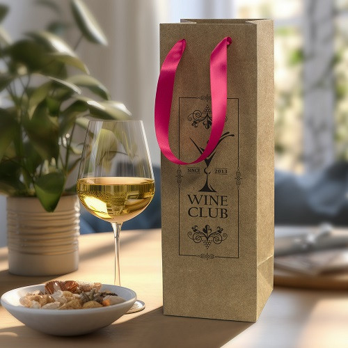 Champagne Ribbon Handle Paper Bag 