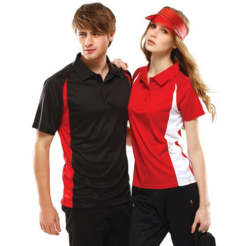 Polo Shirt With Mesh Knit Fabric