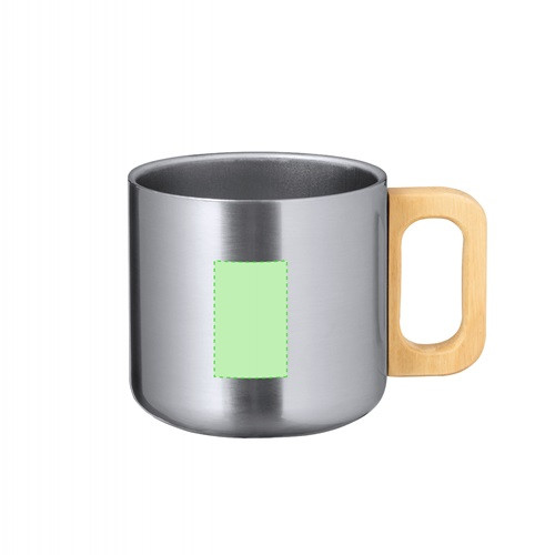 Garfun 400ml Recycled Double Walled Mug with Wooden Handle 
