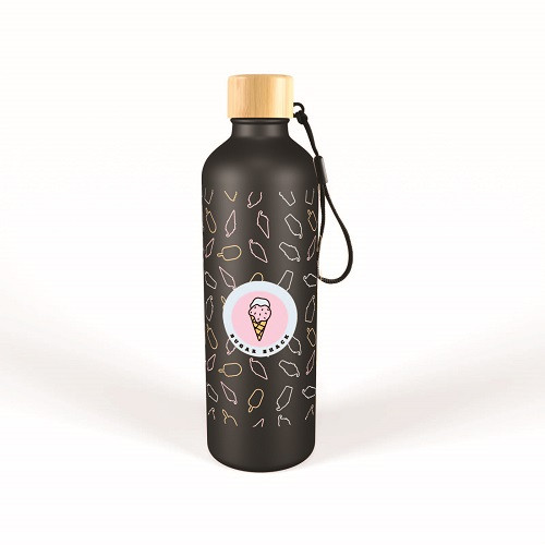 Gelato Aluminium Drink Bottle with Bamboo Lid 