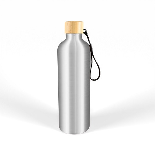 Gelato Aluminium Drink Bottle with Bamboo Lid 