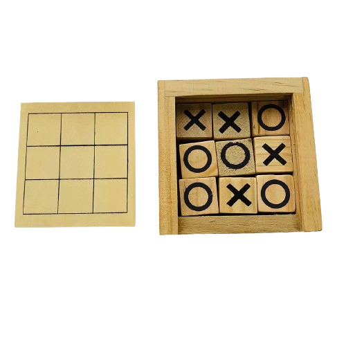 Mini Wood Tic-Tac-Toe Game 