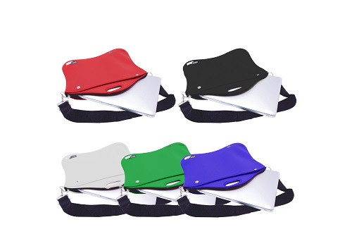 Neoprene Laptop Sleeve With Zipper, Carry Handle & Strap