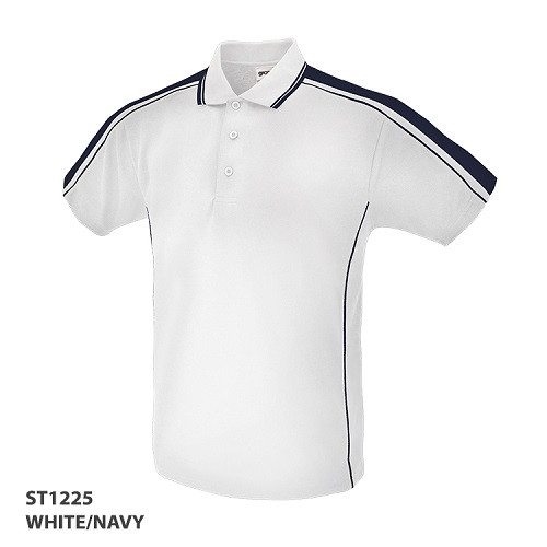Polo Shirt With Contrast Stripe Design On Shoulders 