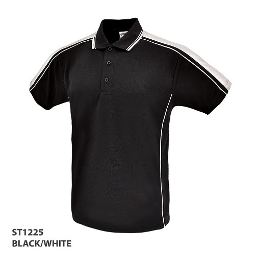 Polo Shirt With Contrast Stripe Design On Shoulders 