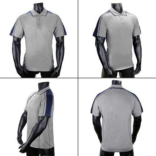 Polo Shirt With Contrast Stripe Design On Shoulders 