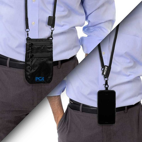Ripstop Water Resistant Pouch with Lanyard & Phone Tether 