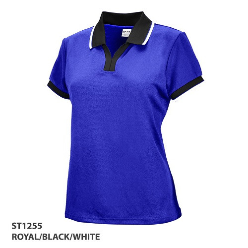 Women's Polo Tri-Colour Design Collar And Cuff 