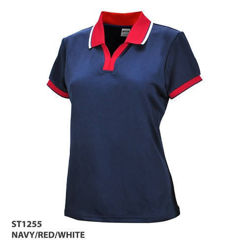 Women's Polo Tri-Colour Design Collar And Cuff 