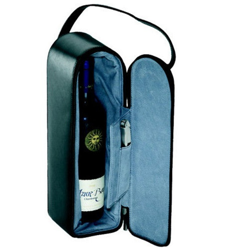 Single Bottle Leather Wine Carrier