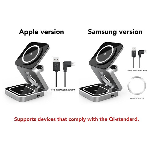Standard 3 in 1 Foldable Wireless Charger 