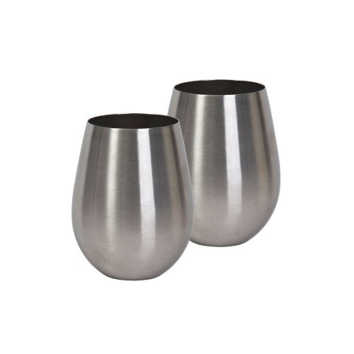 Stemless Stainless Steel Wine Glass Set 