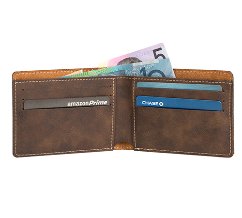 AGRADE Sueded Leatherette Slim Fold Wallet 