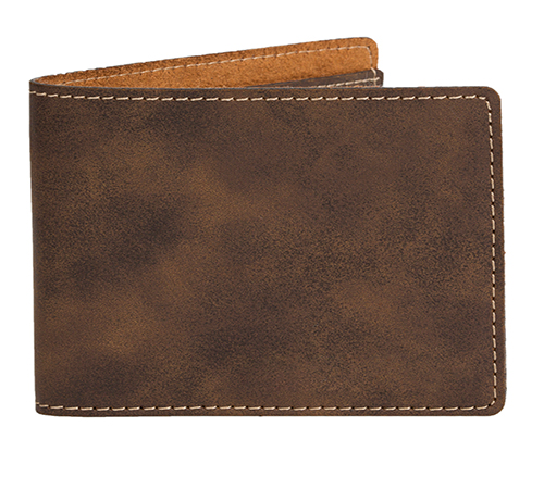 AGRADE Sueded Leatherette Slim Fold Wallet 