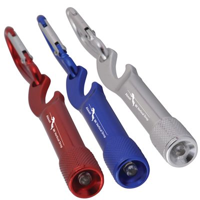 Aluminium Torch/Bottle Opener with Carabiner