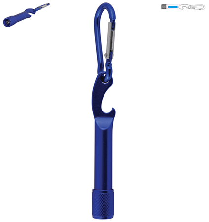 Aluminium Torch/Bottle Opener with Carabiner 