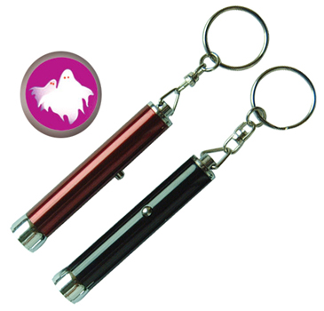 Aluminum Finish Projector Torch Keychain