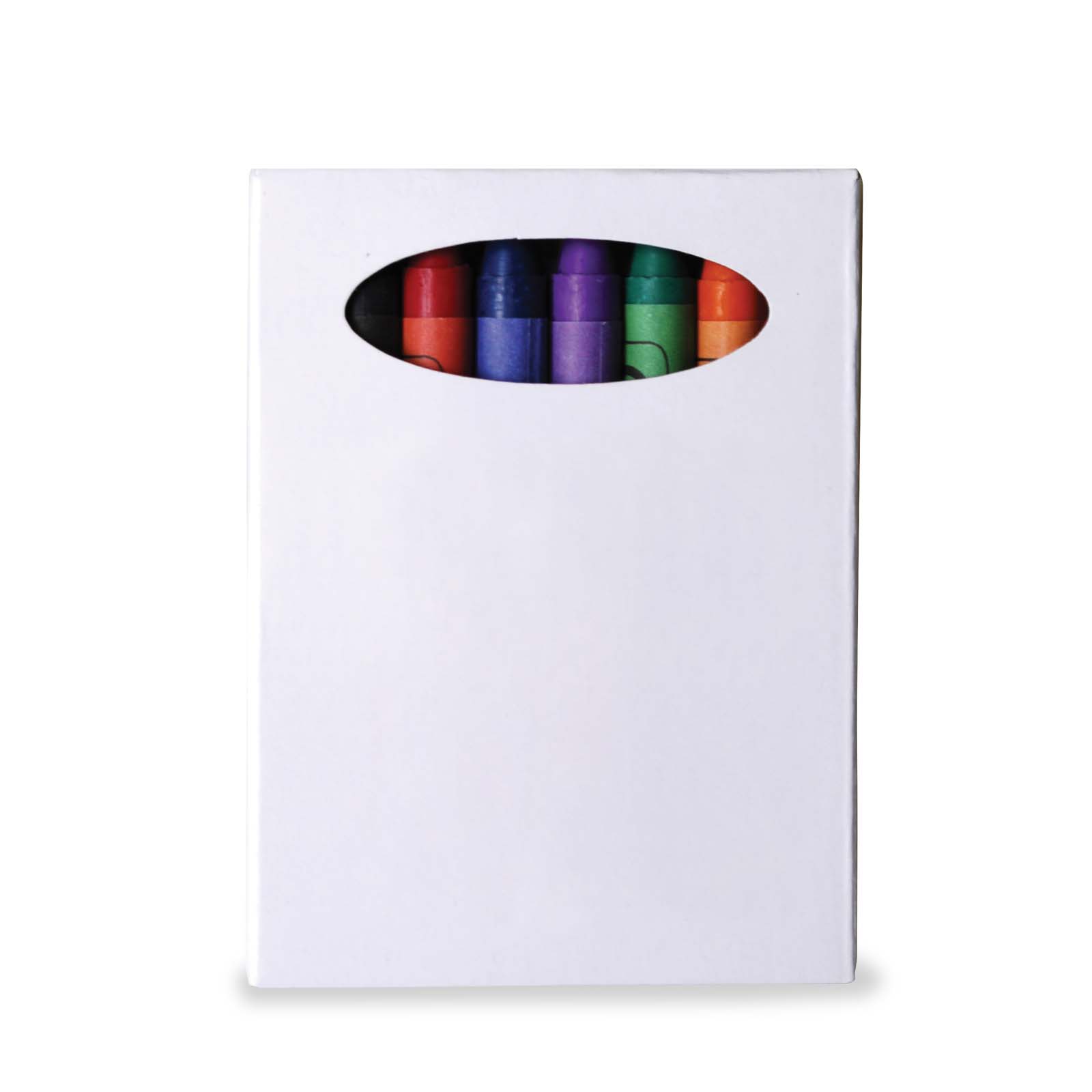 Assorted Colour Crayons In White Cardboard Box 