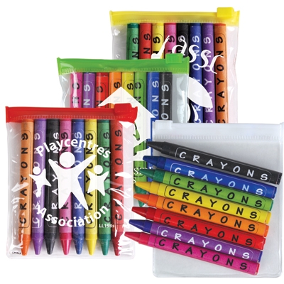 Assorted Colour Crayons In Zipper Pouch