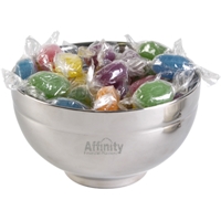 Assorted Colour Fiesta Fruits In Stainless Steel Bowl