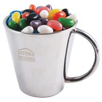 Assorted Colour Maxi Jelly Beans in Double Wall Stainless Steel Coffee Mug