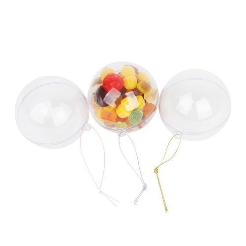 Ball Shaped Clear Plastic Ornament 