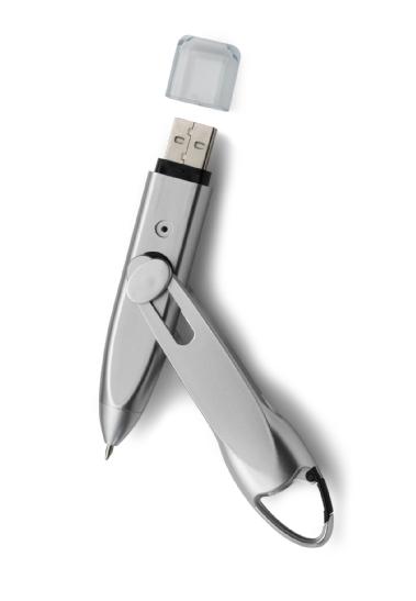 Ballpen, Micro SD Card Reader With Carabiner Clip