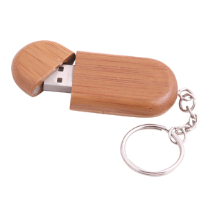 Bamboo Flash Drive with Keychain