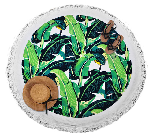 Banana Leaf Round Towel