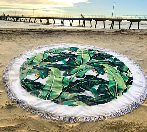 Banana Leaf Round Towel 