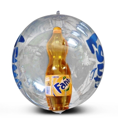 Beach Ball with Inflatable Bottle Insert