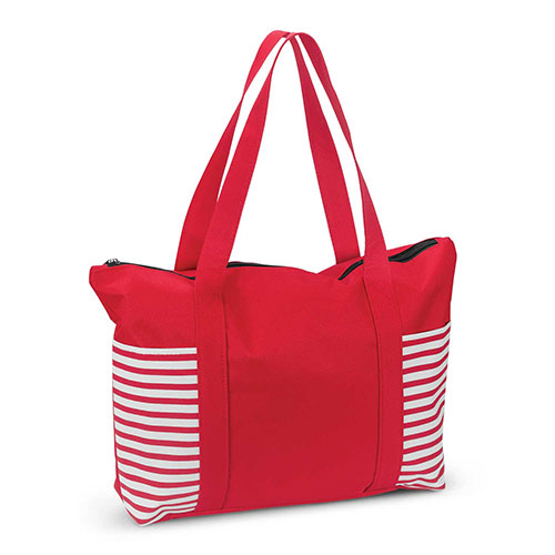 Beach Tote Bag Striped Slip Pockets