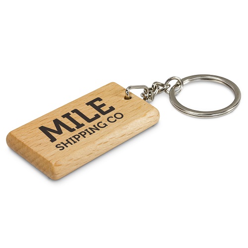 Beech Wood Key Ring – Rectangular