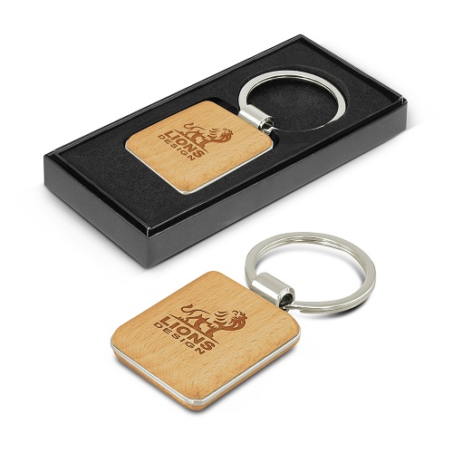 Beech Wood Key Ring – Square