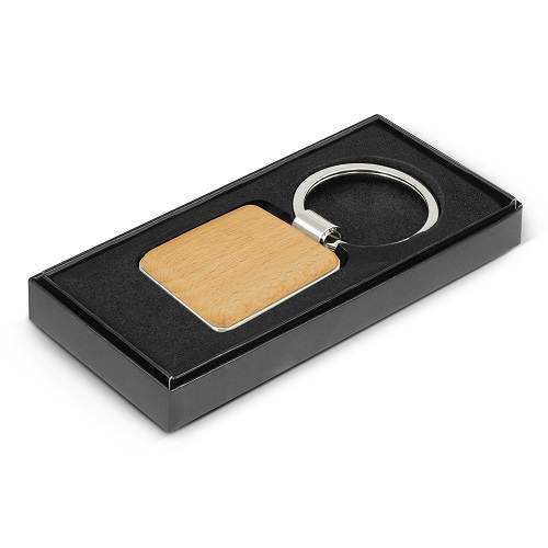 Beech Wood Key Ring – Square 